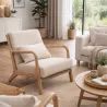 FAUTEUIL LIN ET COTON BEIGE