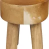 TABOURET ROND EN PEAU DE VACHE