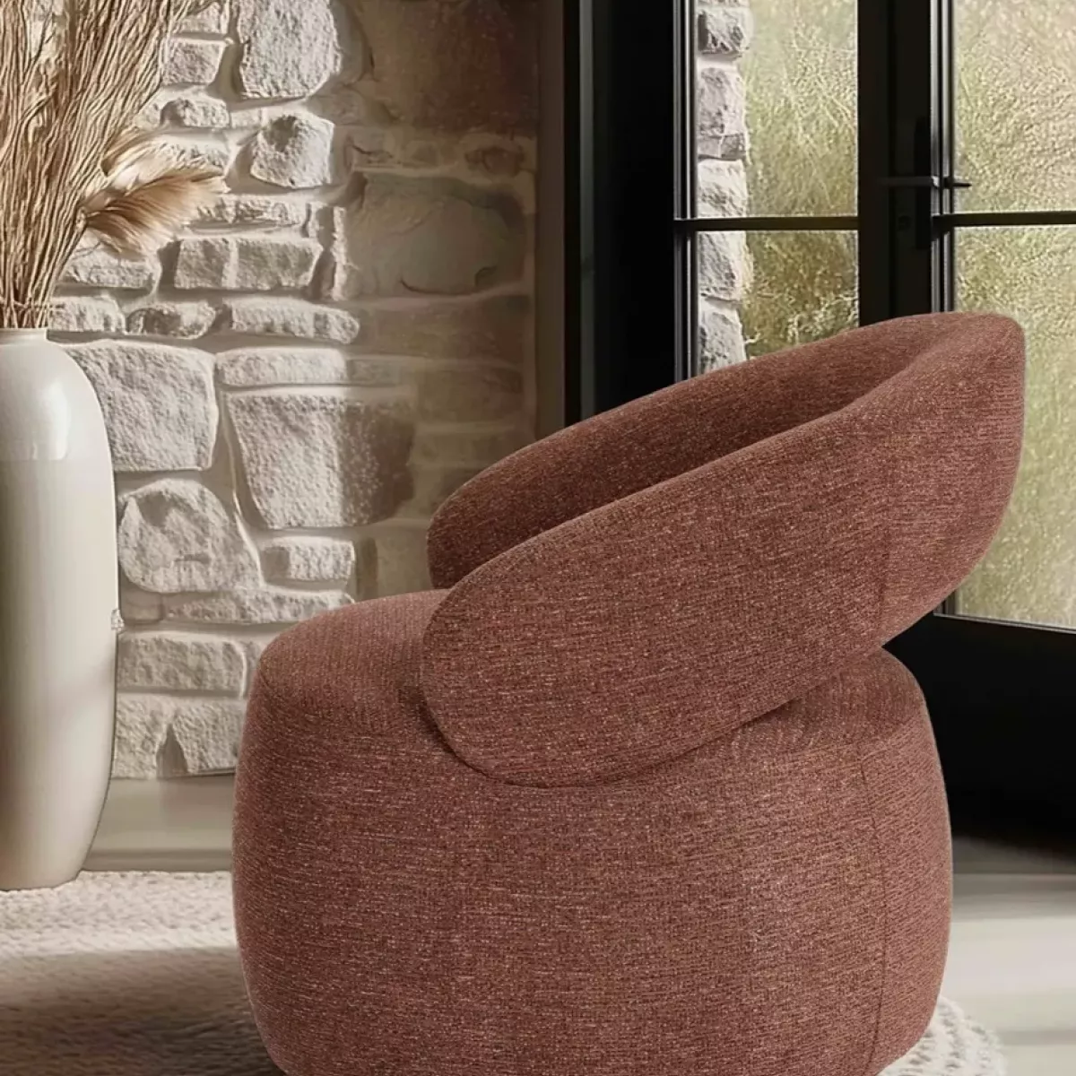 FAUTEUIL PIVOTANT TISSU