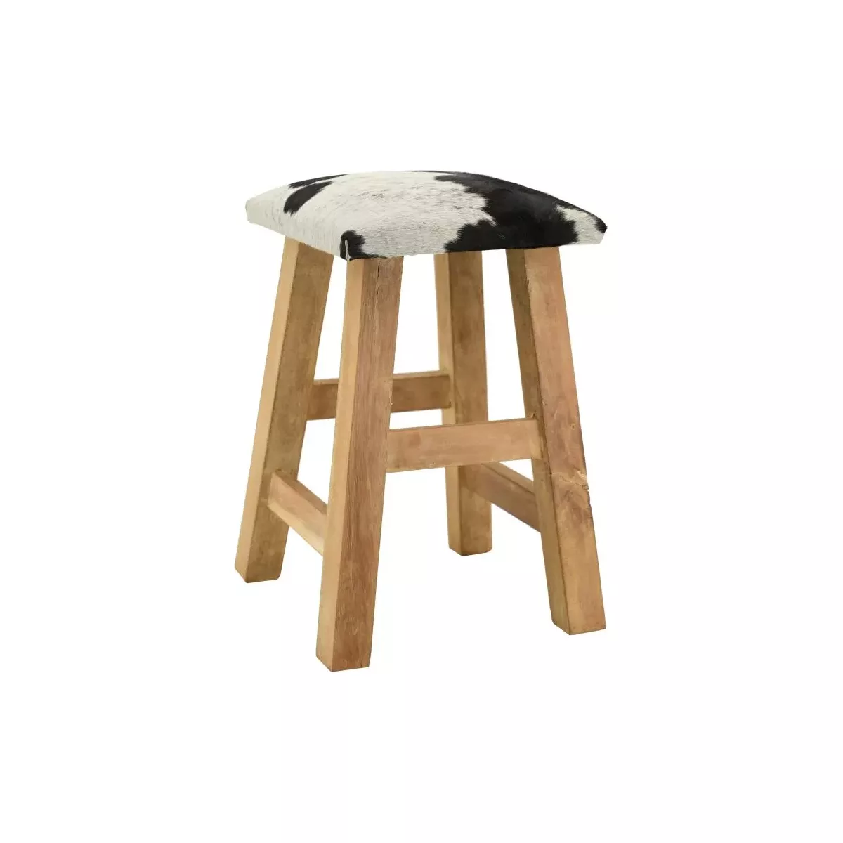 TABOURET CARRÉ PEAU DE VACHE