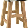 TABOURET CARRÉ PEAU DE VACHE