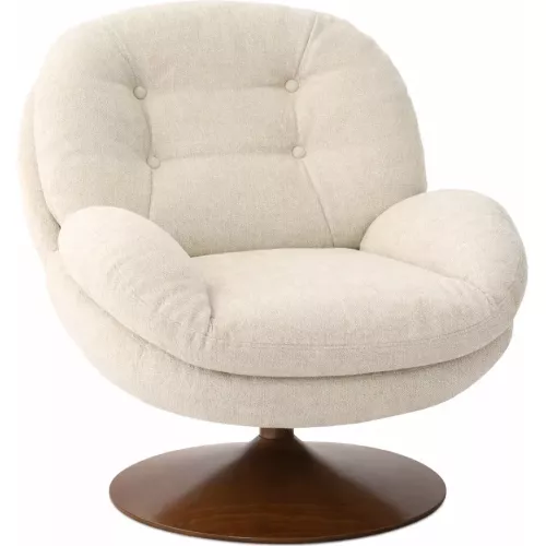 FAUTEUIL BEIGE PIED BOIS