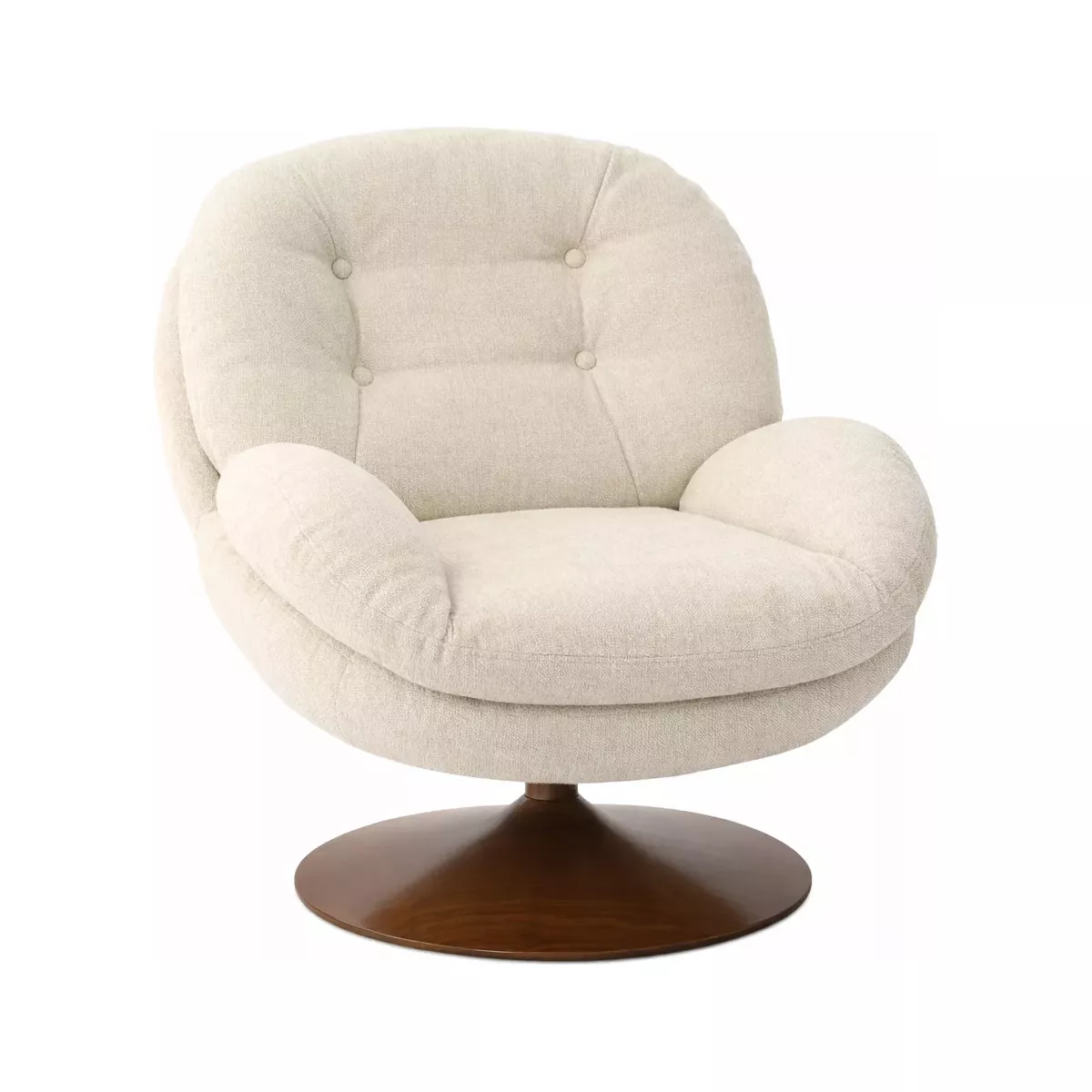 FAUTEUIL BEIGE PIED BOIS