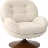 FAUTEUIL BEIGE PIED BOIS