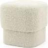 POUF TISSU EFFET LAINE BEIGE