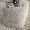POUF TISSU EFFET LAINE BEIGE