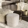 POUF TISSU EFFET LAINE BEIGE