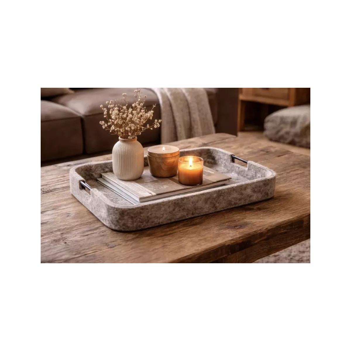 PLATEAU EN PEAU DE VACHE