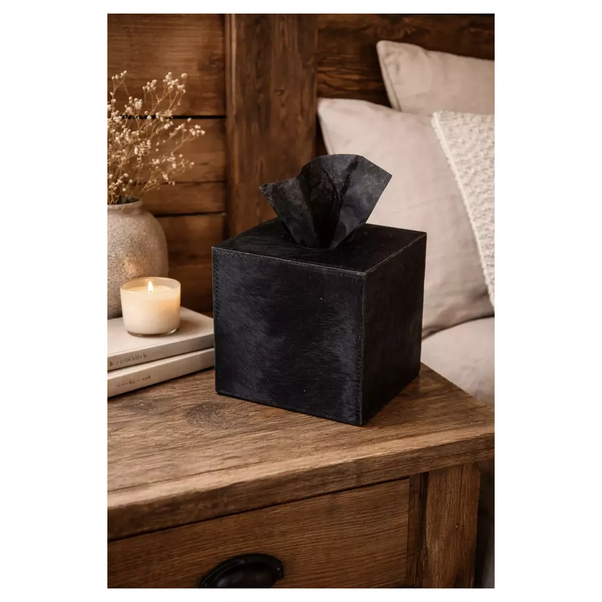 BOÎTE A MOUCHOIR PEAU DE VACHE