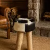 TABOURET ROND VACHE NOIR ET BLANC
