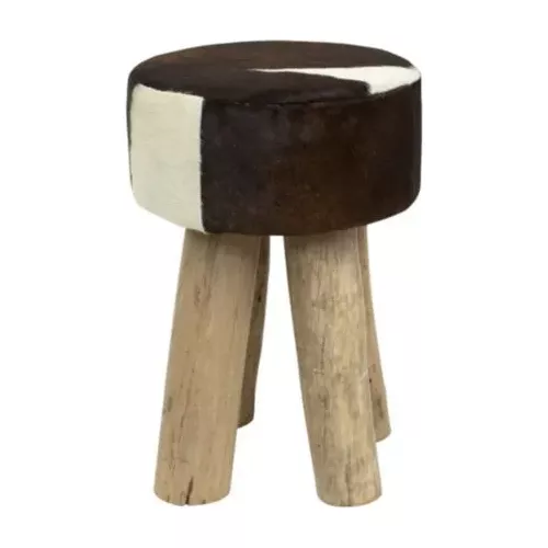 TABOURET EN VACHE BRUN