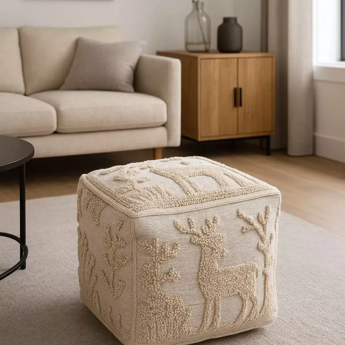 POUF À MOTIF
