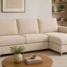 CANAPÉ CONVERTIBLE SOFT AVEC MERIDIENNE COFFRE MATELAS H18 CM 35 KG