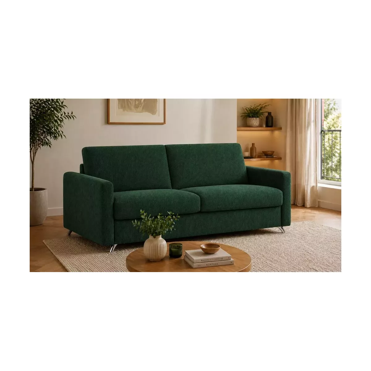 CANAPÉ 3 PLACES CONVERTIBLE TOULON 140X190 CM H18 CM / 30 KG DE DENSITÉ
