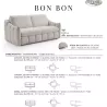 CANAPÉ 3 PLACES CONVERTIBLE BON BON 140X195 CM H17 CM/25 KG DENSITE
