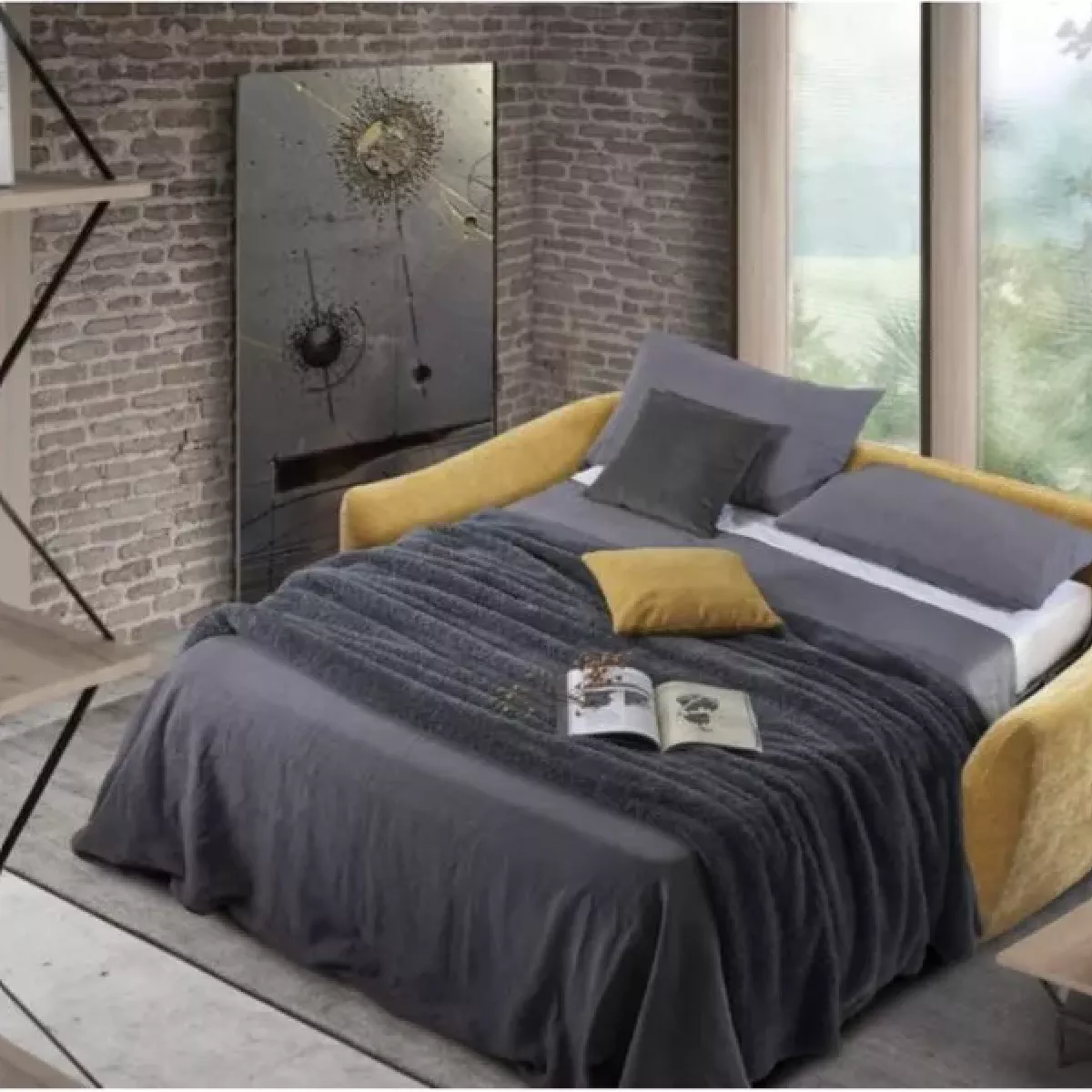 CANAPÉ CONVERTIBLE MAMBO 140X195 CM MATELAS STELLA H17/25KG