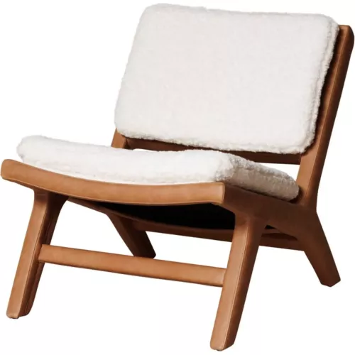 FAUTEUIL BOUCLETTE ET CUIR