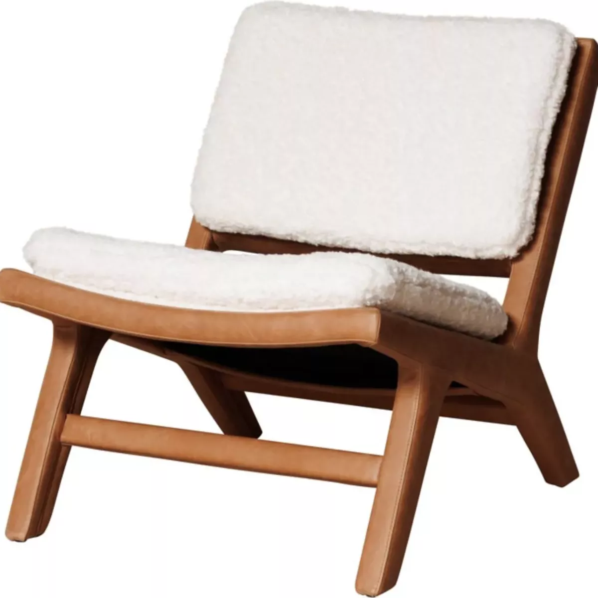 FAUTEUIL BOUCLETTE ET CUIR