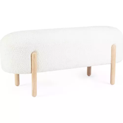 BANC EN BOUCLETTE AVEC PIED EN BOIS