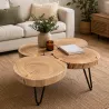 TABLE BASSE 90X60 CM EN BOIS D'ACACIA