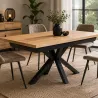 TABLE REPAS 160X90 CM + ALLONGE CENTRALE PAPILLON DE 60 CM