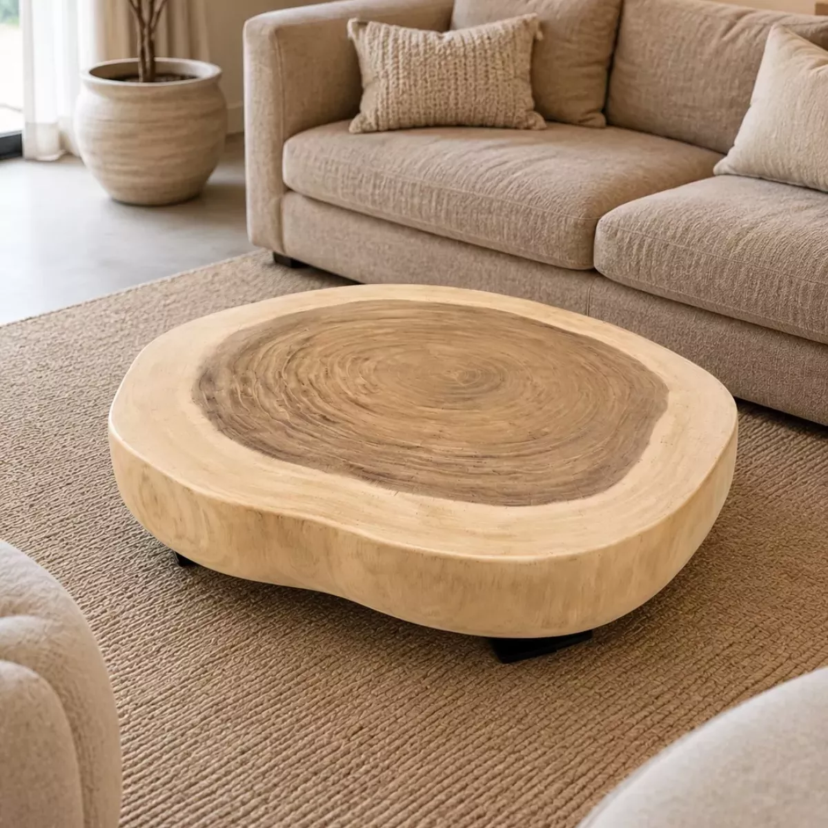 TABLE BASSE TRON EN BOIS DE SUAR PM