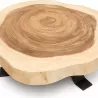 TABLE BASSE TRONC EN BOIS DE SUAR ET PIED EN ACIER GM