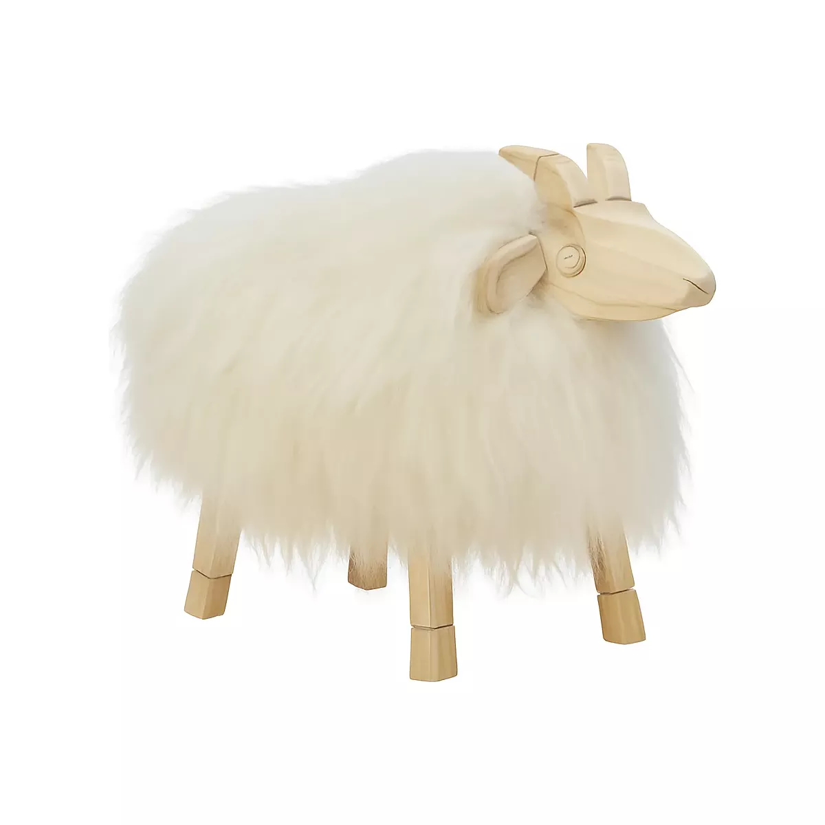 BÉLIER SCULTÉ VÉRITABLE EN PEAU DE MOUTON