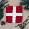 DESSOUS DE PLAT DRAPEAU SAVOYARD EN BOULES DE FEUTRINE