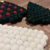 DESSOUS DE PLAT SAPIN BLANC EN BOULES DE FEUTRINE