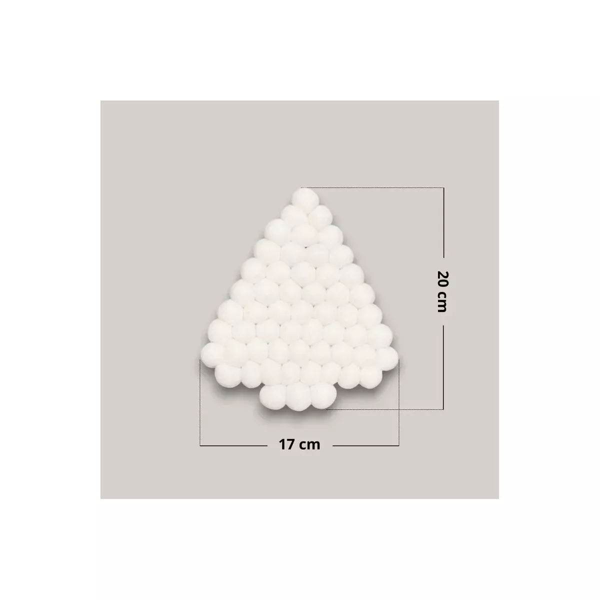 DESSOUS DE PLAT SAPIN BLANC EN BOULES DE FEUTRINE