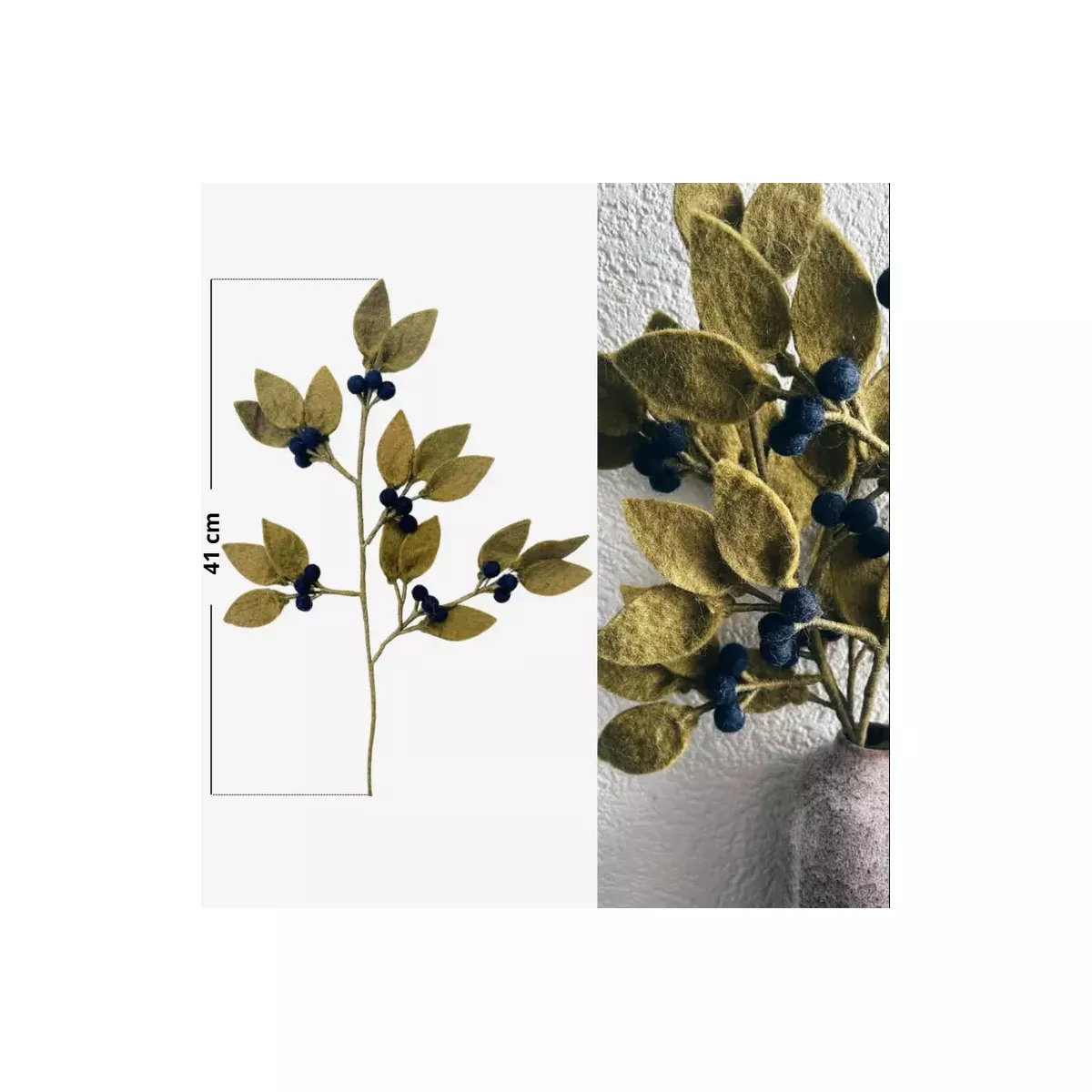 BRANCHE DE MYRTILLES EN FEUTRINE
