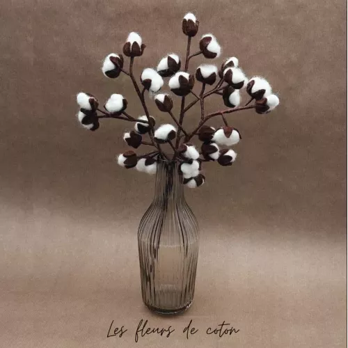 BRANCHE DE FLEURS DE COTON EN FEUTRINE