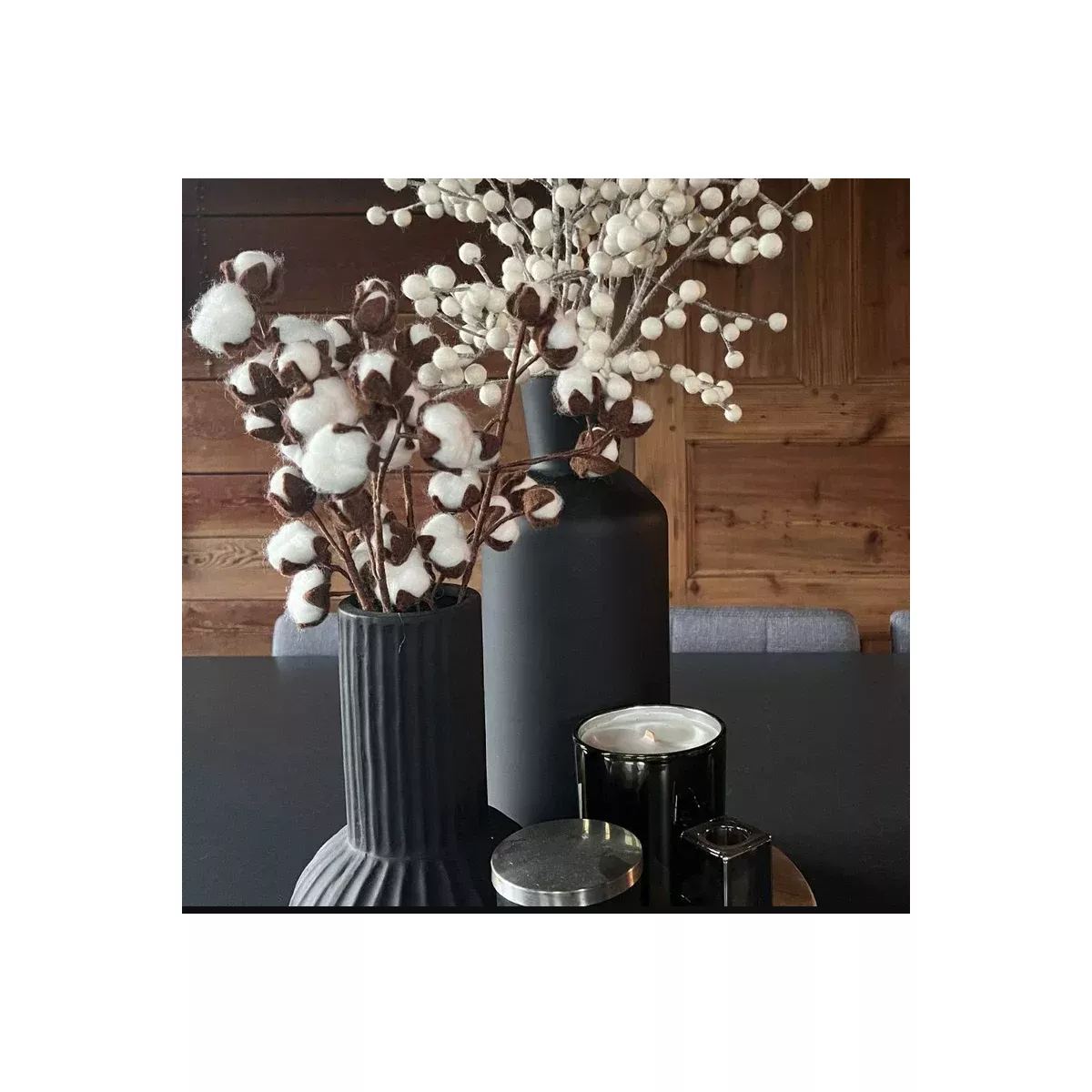 BRANCHE DE FLEURS DE COTON EN FEUTRINE