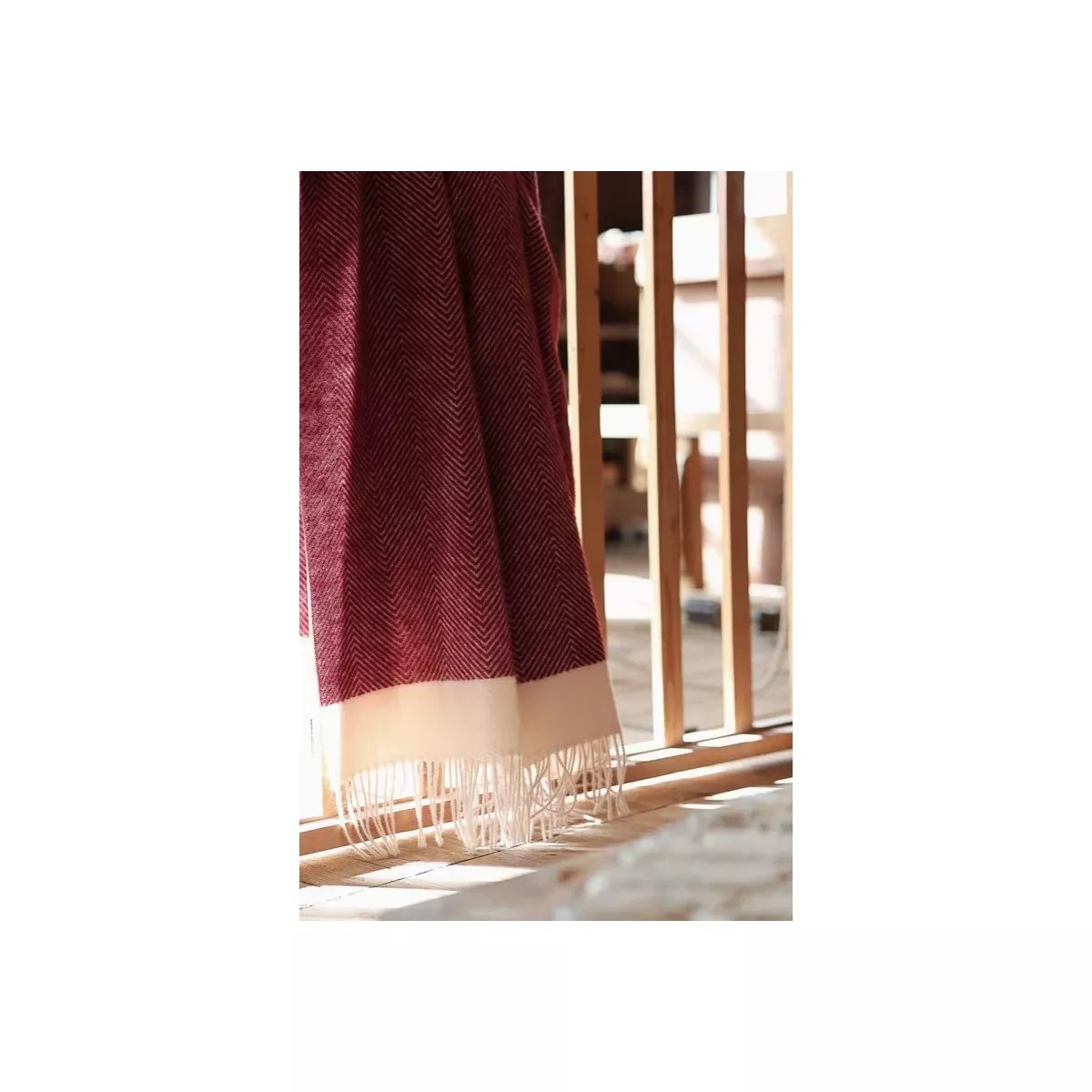 PLAID FLORENCE EN 100 % LAINE DE NOUVELLE ZELANDE