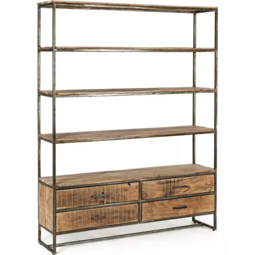 BIBLIOTÈQUE ELMERA EN BOIS D'ACACIA