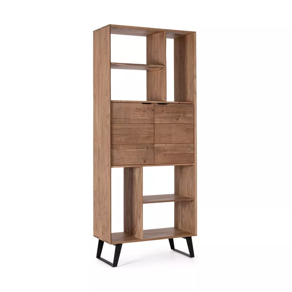 BIBLIOTÈQUE ISARA EN BOIS D'ACACIA