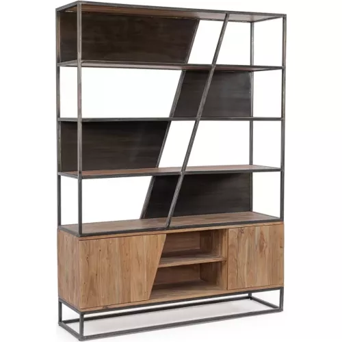 BIBLIOTÈQUE JANAKA EN BOIS D'ACACIA