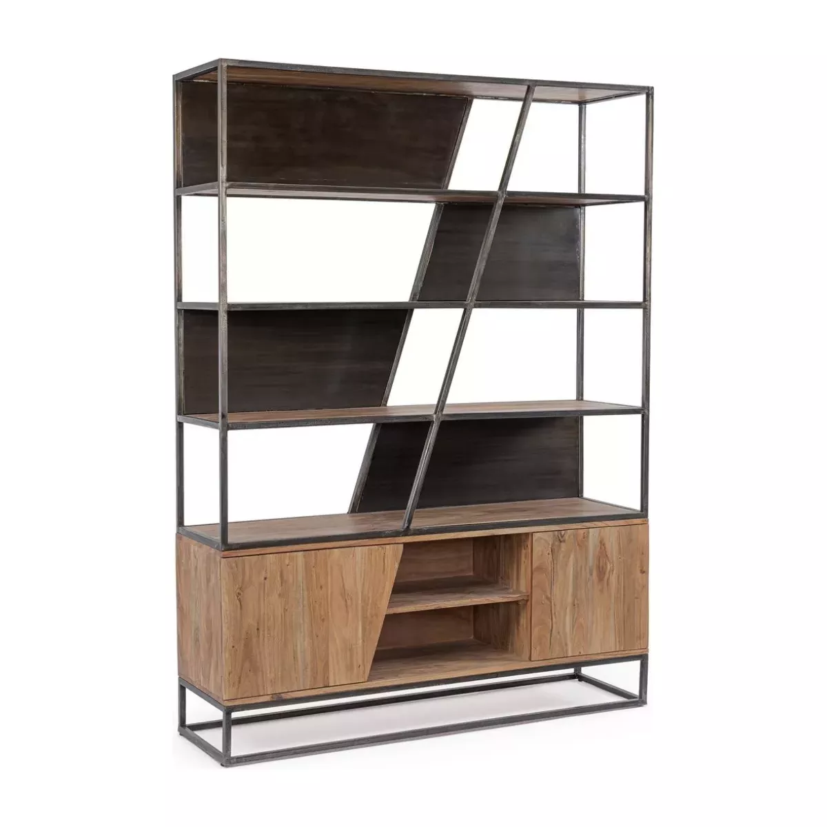 BIBLIOTÈQUE JANAKA EN BOIS D'ACACIA