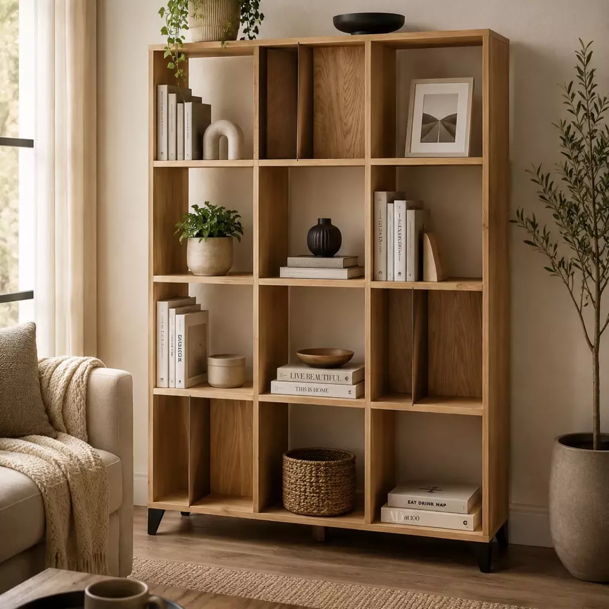 BIBLIOTÈQUE MAN EN BOIS MASSIF