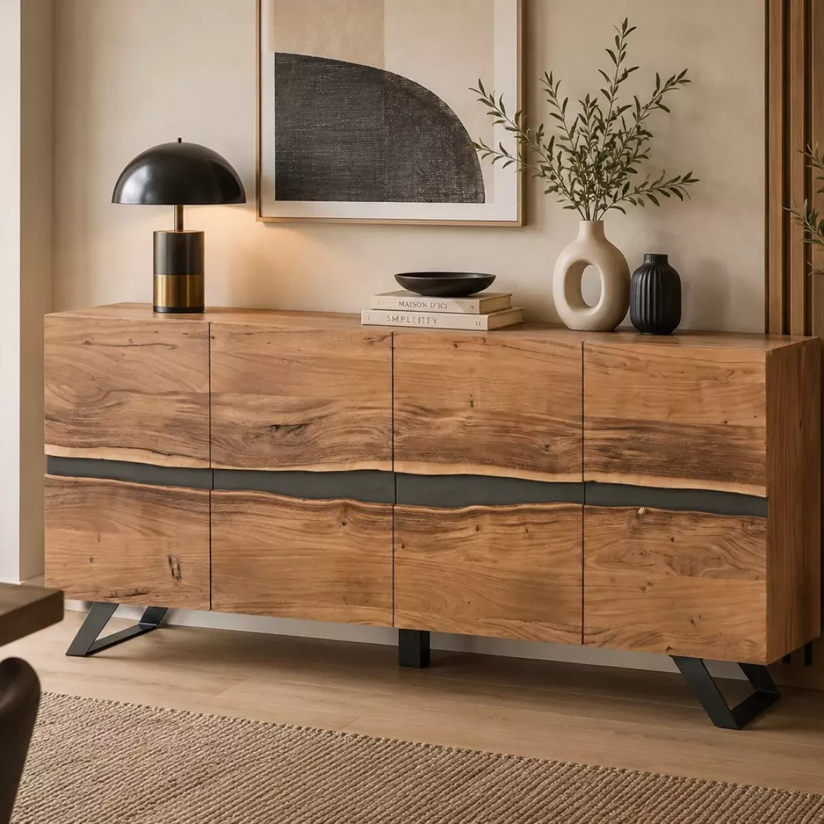 BUFFET RON 4P EN BOIS D'ACACIA