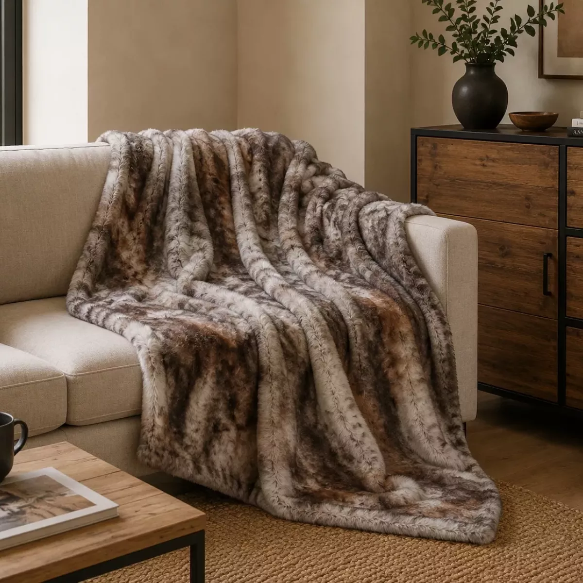 PLAID SENSATION GRIS 150X200CM