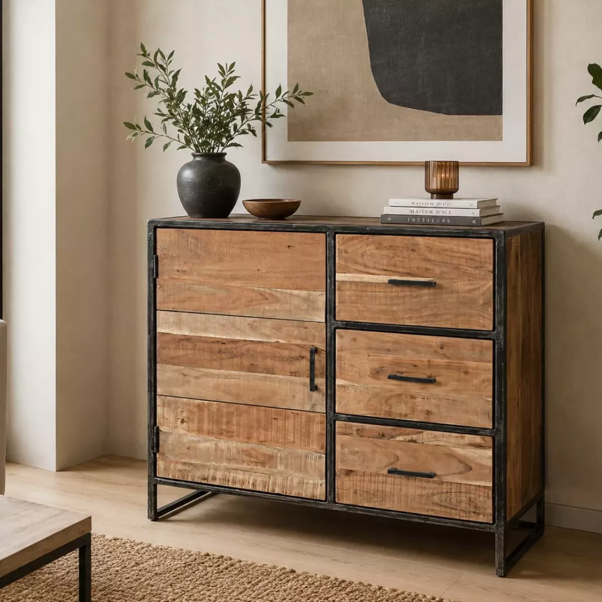 BUFFET ELMERA EN BOIS D'ACACIA