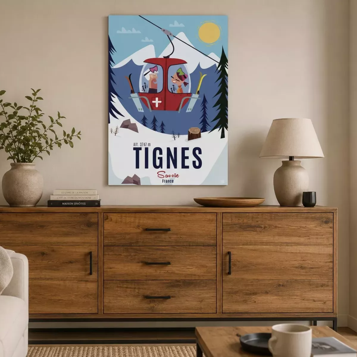 TABLEAU SUR DIBOND TIGNES (PERSONALISABLE)