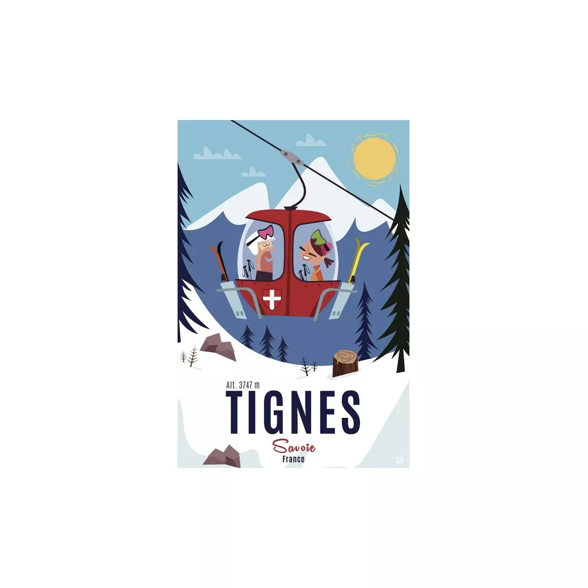 TABLEAU SUR DIBOND TIGNES (PERSONALISABLE)
