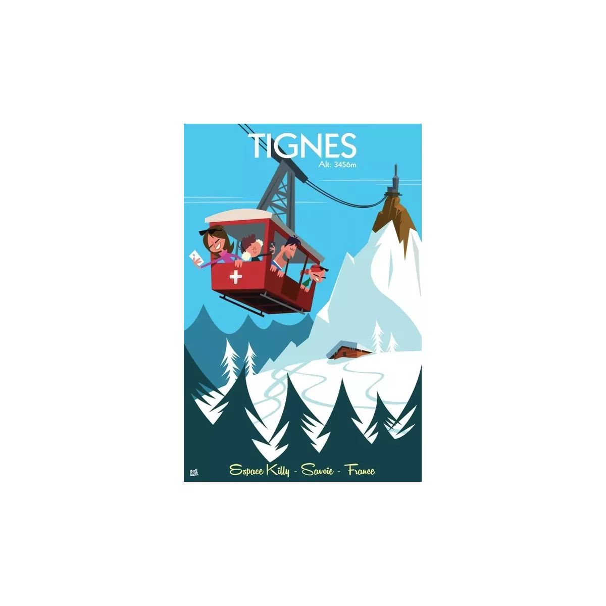 TABLEAU SUR DIBOND TIGNES TÉLÉPHÉRIQUE (PERSONALISABLE)