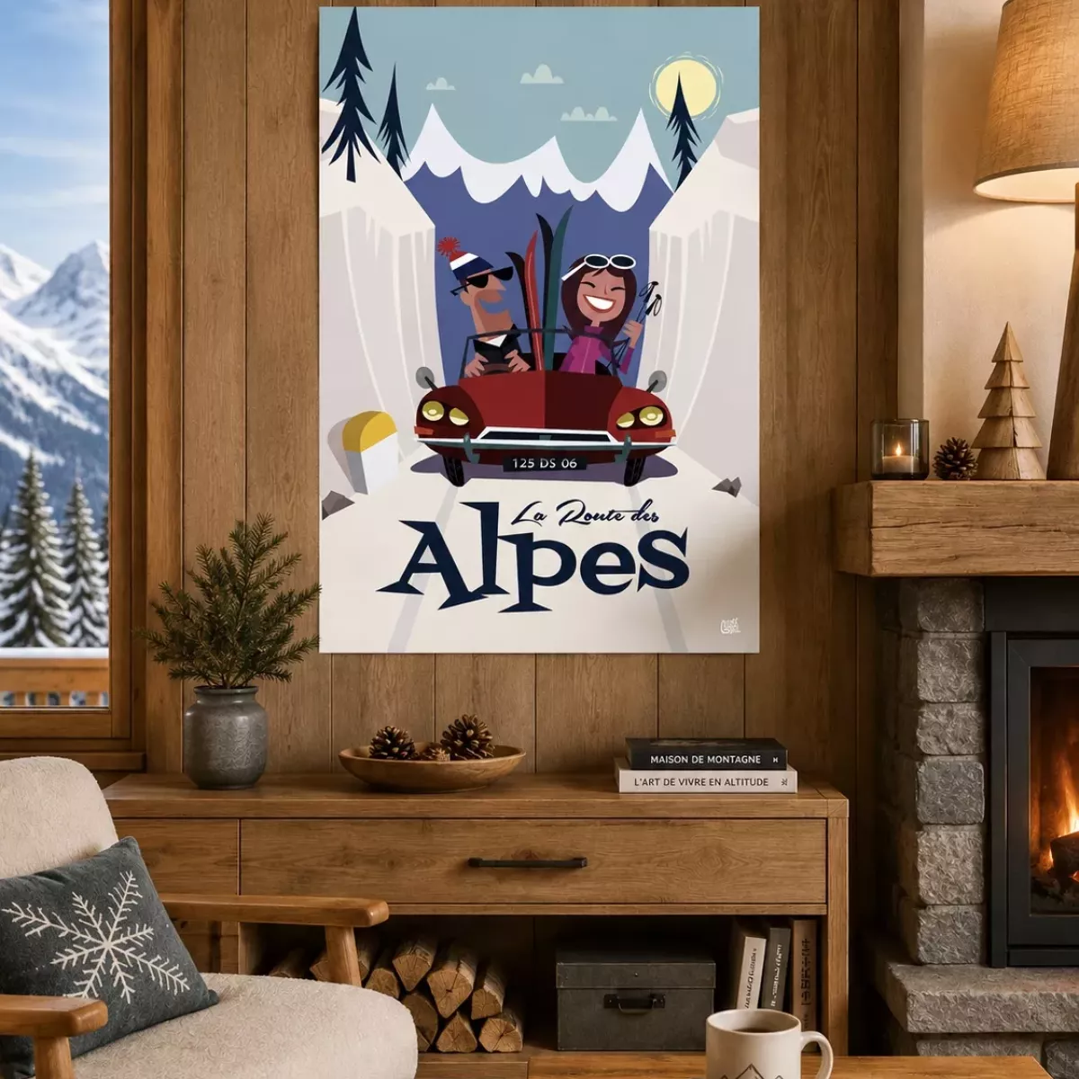 TABLEAU SUR DIBOND LA ROUTE DES ALPES (PERSONALISABLE)