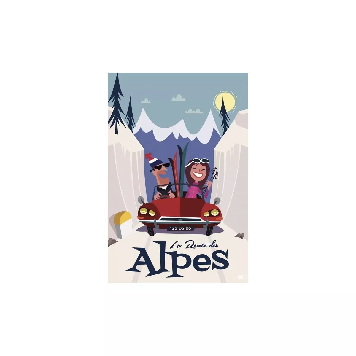 TABLEAU SUR DIBOND LA ROUTE DES ALPES (PERSONALISABLE)