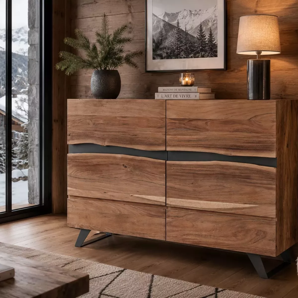 BUFFET ARONA EN BOIS D'ACACIA