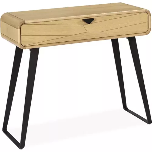 CONSOLE TOKYO EN PLACAGE CHÊNE ET 1 TIROIR